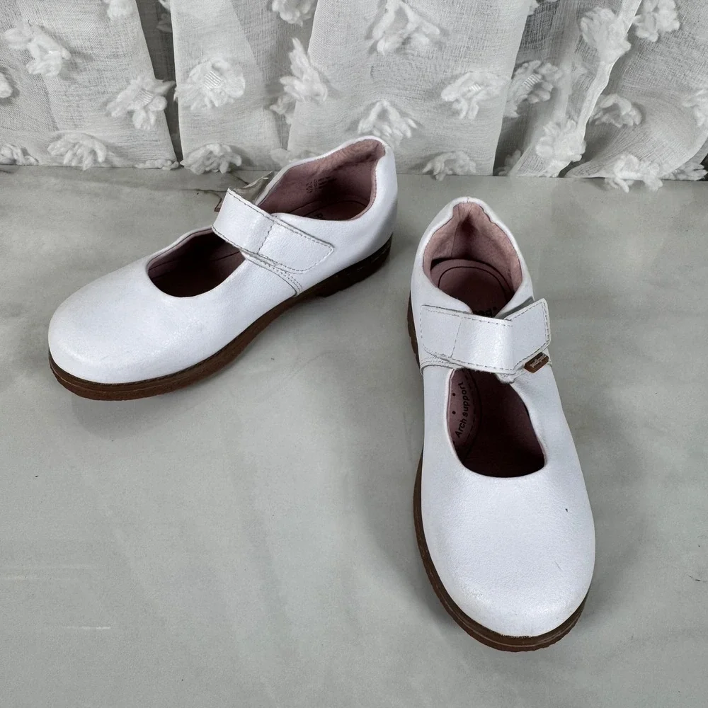 Pediped‎ White Leather Mary Jane Shoes Flex Fit Girl's EU 31 US 13-13.5